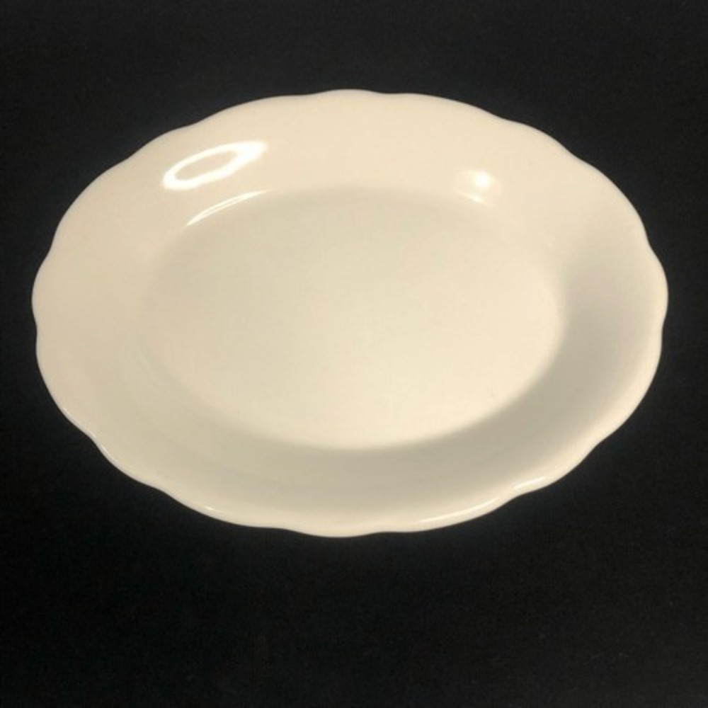 white‎ ruffled edge restaurant ware buffalo 305D oval dish 1122 7.5X6"